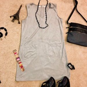 SOLD Max Studio grey vegan suede dress sz M